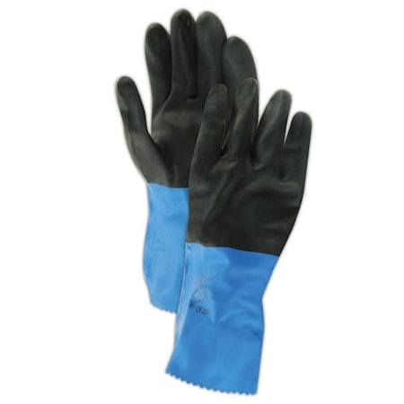 Mapa Chemical Resistant Gloves, Black, L, 12 PK 334948